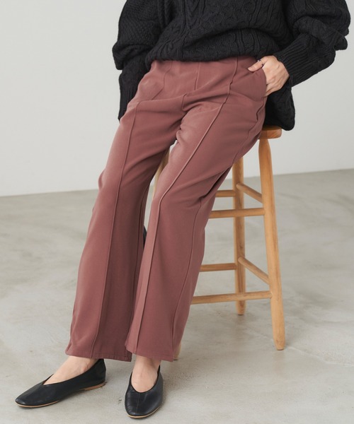 Chaco closet（チャコ クローゼット）の「ウエストゴム センターシーム ストレートパンツ（スラックス・レディース・ピンク・M/TM）」の12枚目の写真