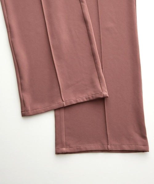 Chaco closet（チャコ クローゼット）の「ウエストゴム センターシーム ストレートパンツ（スラックス・レディース・ピンク・M/TM）」の6枚目の写真