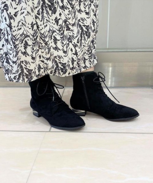 JELLY BEANS（ジェリービーンズ）の「カラーブロックヒールレースアップブーツ(204-42741)JELLY BEANS(ジェリービーンズ)（ブーツ・レディース・ダークブラウン/グレイッシュベージュ/ブラック・M/L/S）」の16枚目の写真