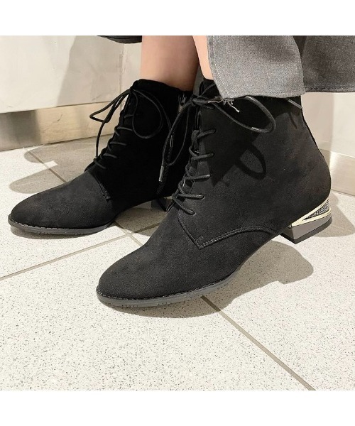 JELLY BEANS（ジェリービーンズ）の「カラーブロックヒールレースアップブーツ(204-42741)JELLY BEANS(ジェリービーンズ)（ブーツ・レディース・ダークブラウン/グレイッシュベージュ/ブラック・M/L/S）」の17枚目の写真