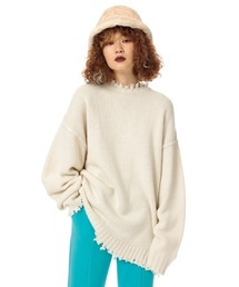 SLY | DAMAGED LOOSE TOPS/ダメージルーズニットトップス(ニット/セーター)