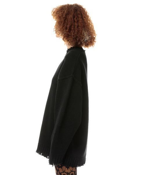 SLY（スライ）の「DAMAGED LOOSE TOPS ダメージルーズ ニット トップス（ニット/セーター・レディース・ホワイト/ブルー/ブラウン/ブラック・FREE）」の13枚目の写真