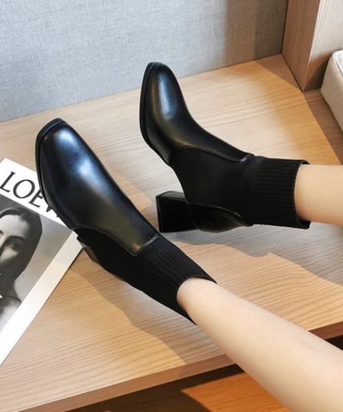 KOR（ケーオーアール）の「サイドゴアショートブーツ（ブーツ・レディース・ブラック/アイボリー・40/38/39/35/36/37）」の11枚目の写真