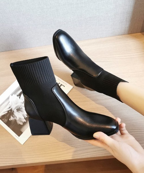 KOR（ケーオーアール）の「サイドゴアショートブーツ（ブーツ・レディース・ブラック/アイボリー・40/38/39/35/36/37）」の17枚目の写真