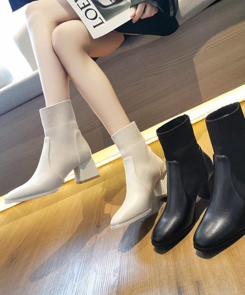 KOR（ケーオーアール）の「サイドゴアショートブーツ（ブーツ・レディース・ブラック/アイボリー・40/38/39/35/36/37）」の12枚目の写真