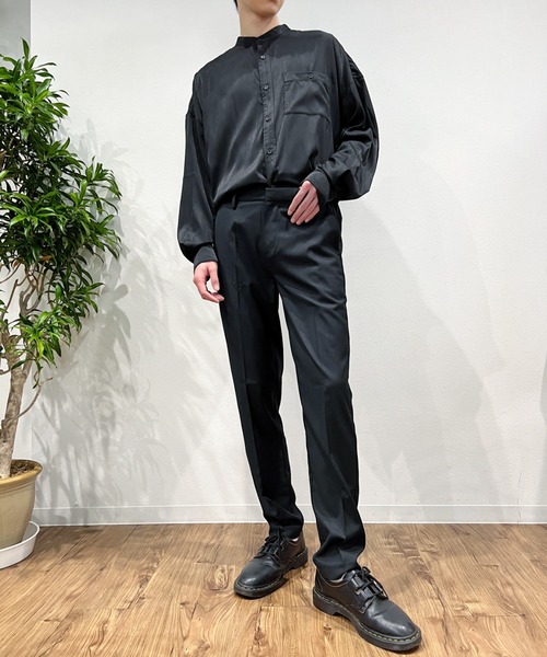 Niell（ニール）の「バンドカラーオーバーサイズシャツ〇（シャツ/ブラウス・メンズ・ホワイト/ブラック/サックスブルー・S/M/L）」の14枚目の写真