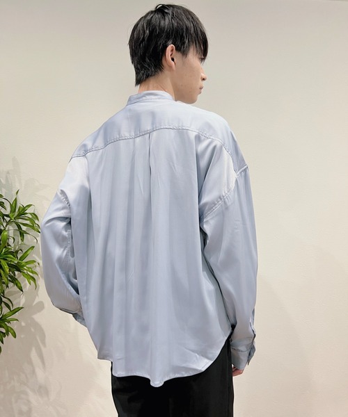 Niell（ニール）の「バンドカラーオーバーサイズシャツ〇（シャツ/ブラウス・メンズ・ホワイト/ブラック/サックスブルー・S/M/L）」の19枚目の写真