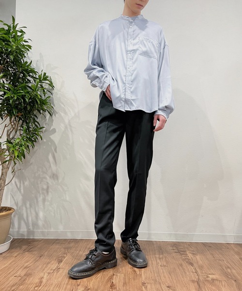 Niell（ニール）の「バンドカラーオーバーサイズシャツ〇（シャツ/ブラウス・メンズ・ホワイト/ブラック/サックスブルー・S/M/L）」の21枚目の写真