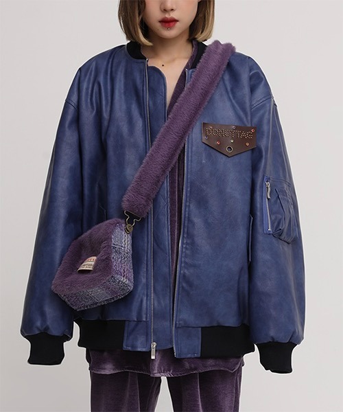 MASONPRINCE(メイソンプリンス)の「ワンポイント ファーショルダーバッグ BB141161【DO NOT TAG】(ショルダーバッグ・レディース・パープル/ブラウン・FREE)」の6枚目の写真