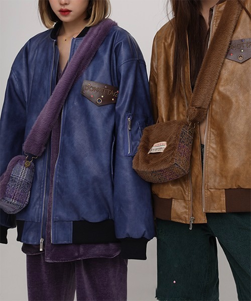 MASONPRINCE(メイソンプリンス)の「ワンポイント ファーショルダーバッグ BB141161【DO NOT TAG】(ショルダーバッグ・レディース・パープル/ブラウン・FREE)」の12枚目の写真