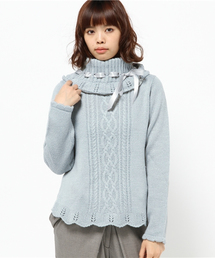 axes femme | リボン通しタートルプルオーバー(ニット/セーター)