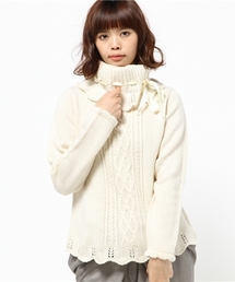 axes femme | リボン通しタートルプルオーバー(ニット/セーター)