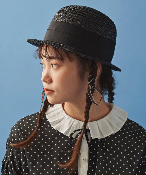 Malle(マル)の「△malle 麦ブレードハット NO.4(ハット・レディース・ブラック/ナチュラル・FREE)」の6枚目の写真