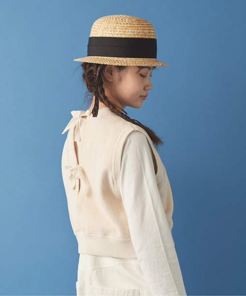 Malle(マル)の「△malle 麦ブレードハット NO.4(ハット・レディース・ブラック/ナチュラル・FREE)」の9枚目の写真