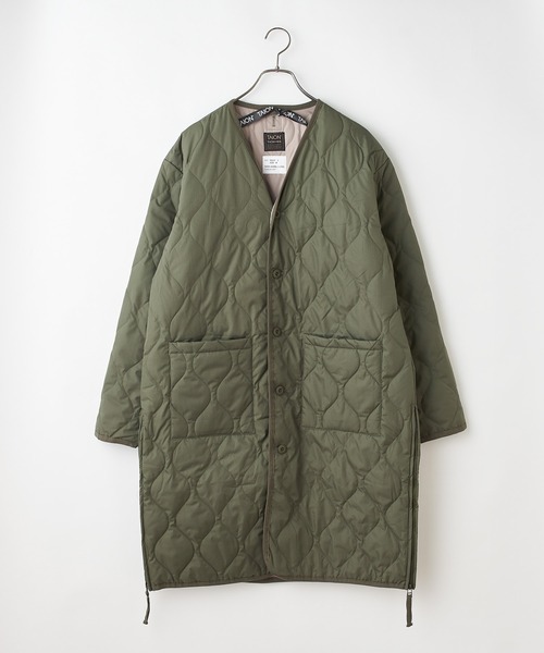 #【TAION/タイオン】MILITARY ZIP V NECK DOWN COAT/ミリタリージップVネックダウンコート