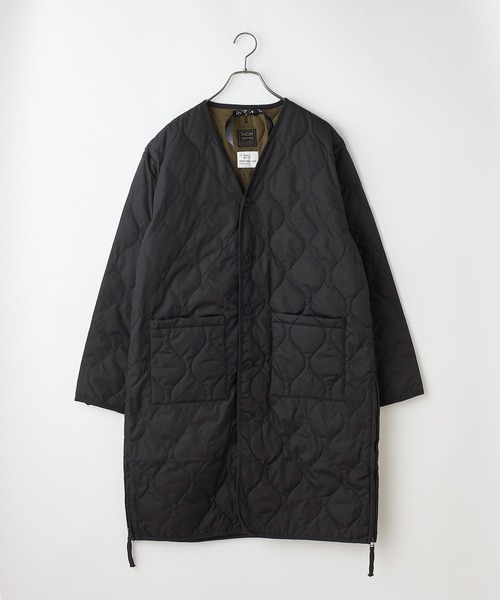 #【TAION/タイオン】MILITARY ZIP V NECK DOWN COAT/ミリタリージップVネックダウンコート