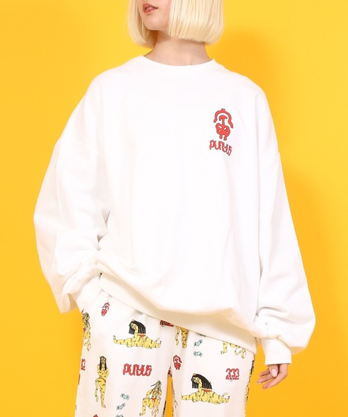 PUNYUS（プニュズ）の「寅プリントスウェット（スウェット・レディース・ホワイト/ブラック・4/3）」の6枚目の写真