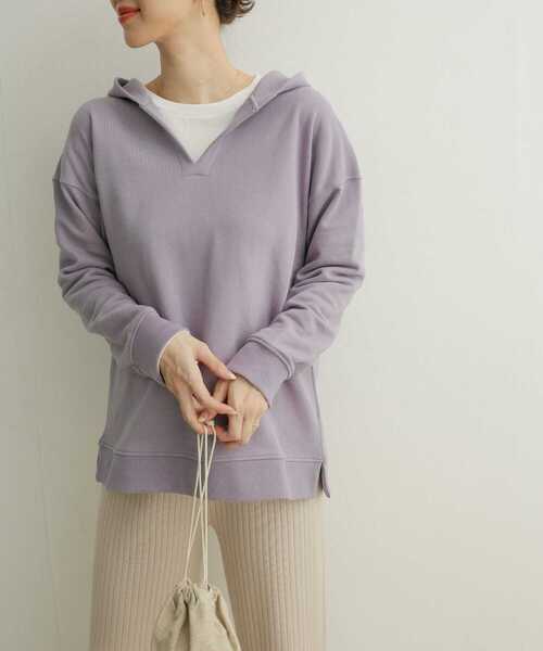 URBAN RESEARCH DOORS(アーバンリサーチドアーズ)の「チュニックパーカー(パーカー・レディース・パープル/アイボリー/ライトベージュ・ONE)」の10枚目の写真