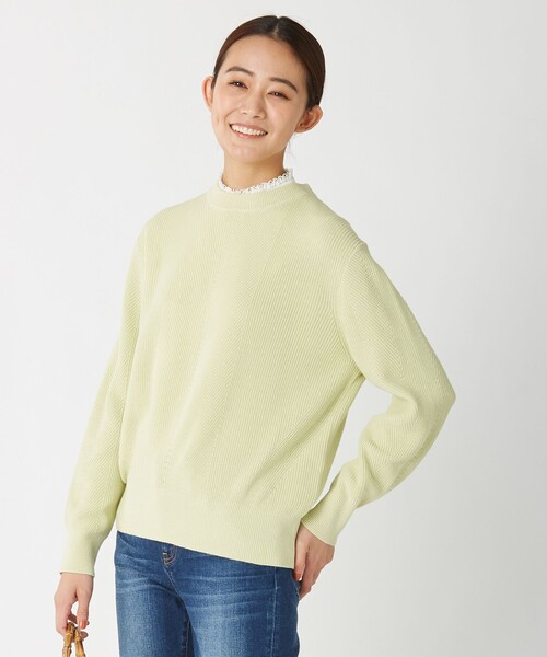 J.PRESS Ladies(J.プレス レディス)の「【洗える】コットンアクリルコード ニット(ニット/セーター・レディース・ライラック系/ホワイト系/ライトグリーン系/ピンク系・SMALL)」の1枚目の写真