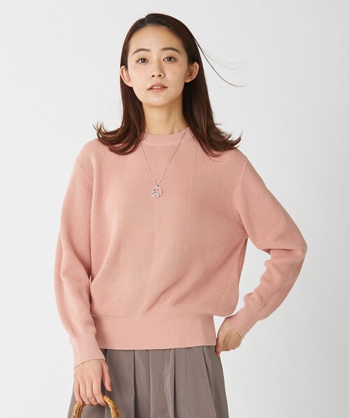 J.PRESS Ladies(J.プレス レディス)の「【洗える】コットンアクリルコード ニット(ニット/セーター・レディース・ライラック系/ホワイト系/ライトグリーン系/ピンク系・SMALL)」の4枚目の写真