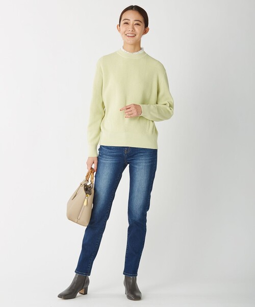 J.PRESS Ladies(J.プレス レディス)の「【洗える】コットンアクリルコード ニット(ニット/セーター・レディース・ライラック系/ホワイト系/ライトグリーン系/ピンク系・SMALL)」の7枚目の写真