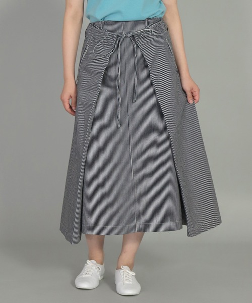 OMNIGOD（オムニゴッド）の「[OMNIGOD womens / オムニゴッド]　ヒッコリーデニム ロールスカート（スカート・レディース・ブルー系その他・FREE）」の5枚目の写真