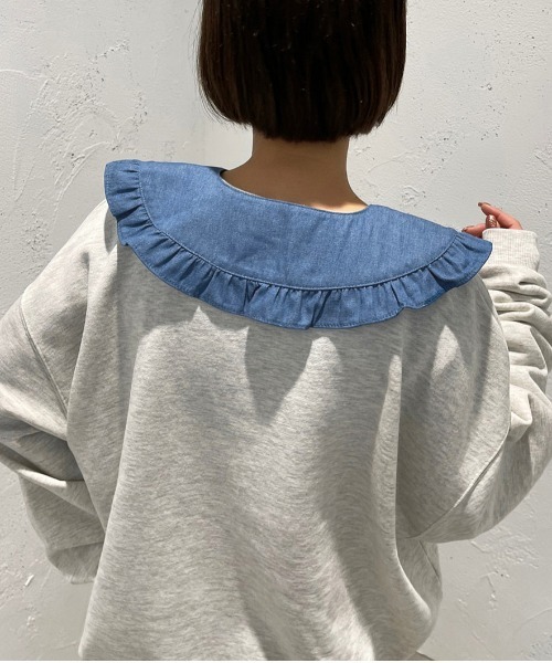 apres jour mignon（アプレジュールミニョン）の「デニムフリル付け襟【ZOZOTOWN限定アイテム】（付け襟・レディース・ブルー・ONESIZE）」の4枚目の写真