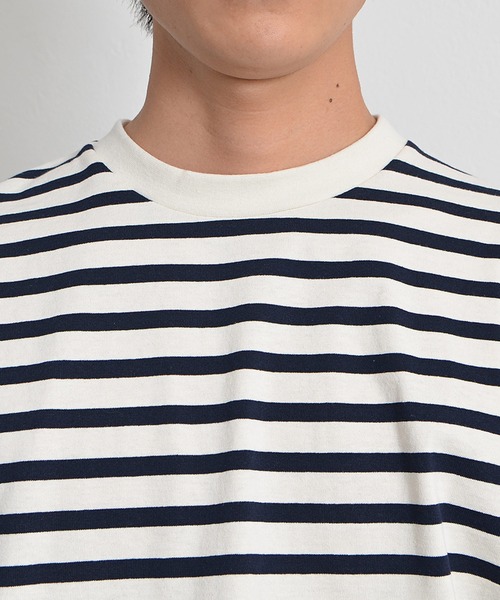 MinoriTY(マイノリティ)の「【MinoriTY】ヘビーウエイトビッグスリーブボーダーロンT メンズ 秋服 夏服 オーバーサイズ(Tシャツ/カットソー・メンズ・ベージュ/ネイビー/ロイヤルブルー・M/L)」の7枚目の写真