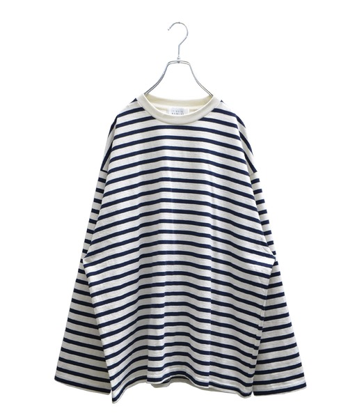 MinoriTY(マイノリティ)の「【MinoriTY】ヘビーウエイトビッグスリーブボーダーロンT メンズ 秋服 夏服 オーバーサイズ(Tシャツ/カットソー・メンズ・ベージュ/ネイビー/ロイヤルブルー・M/L)」の13枚目の写真