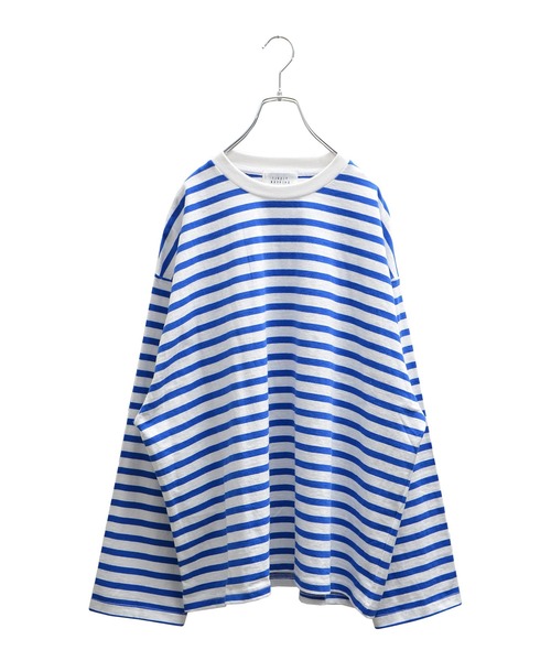 MinoriTY(マイノリティ)の「【MinoriTY】ヘビーウエイトビッグスリーブボーダーロンT メンズ 秋服 夏服 オーバーサイズ(Tシャツ/カットソー・メンズ・ベージュ/ネイビー/ロイヤルブルー・M/L)」の11枚目の写真