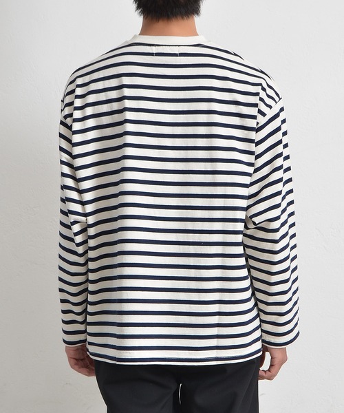 MinoriTY(マイノリティ)の「【MinoriTY】ヘビーウエイトビッグスリーブボーダーロンT メンズ 秋服 夏服 オーバーサイズ(Tシャツ/カットソー・メンズ・ベージュ/ネイビー/ロイヤルブルー・M/L)」の18枚目の写真