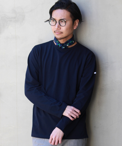 EDIFICE(エディフィス)の「◇FRANCE.MADE CHANTECLAIR/シャントクレール カノコ WEAVE L/S (Tシャツ/カットソー・メンズ・ホワイト/ネイビー・46/44/48)」の1枚目の写真