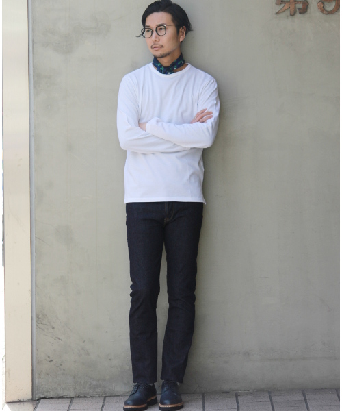 EDIFICE(エディフィス)の「◇FRANCE.MADE CHANTECLAIR/シャントクレール カノコ WEAVE L/S (Tシャツ/カットソー・メンズ・ホワイト/ネイビー・46/44/48)」の3枚目の写真