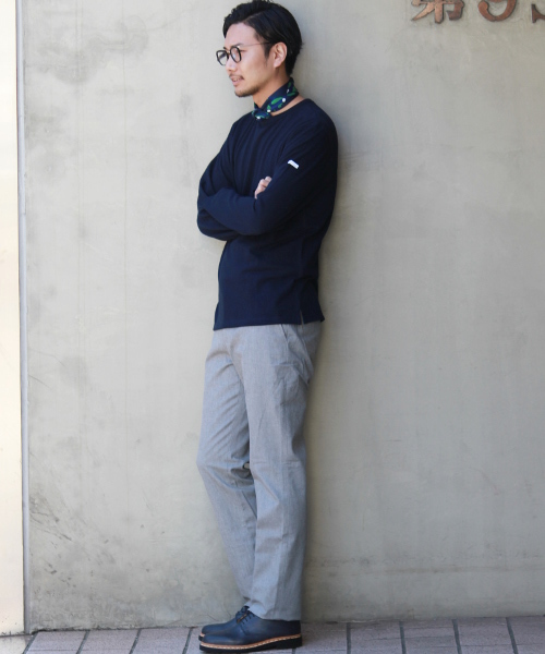 EDIFICE(エディフィス)の「◇FRANCE.MADE CHANTECLAIR/シャントクレール カノコ WEAVE L/S (Tシャツ/カットソー・メンズ・ホワイト/ネイビー・46/44/48)」の4枚目の写真