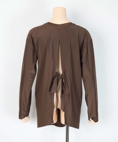 SEA DRESS（シードレス）の「バックシャンロングラッシュガード（ラッシュガード・レディース・ブラック/クリーム/チョコ・M/L）」の20枚目の写真