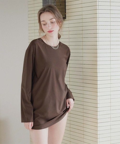 SEA DRESS（シードレス）の「バックシャンロングラッシュガード（ラッシュガード・レディース・ブラック/クリーム/チョコ・M/L）」の5枚目の写真