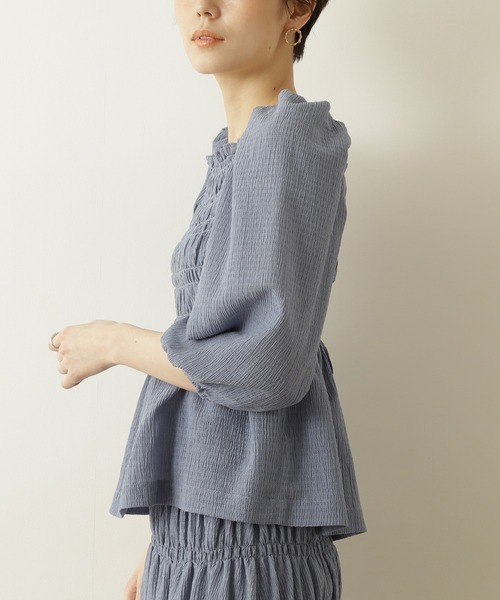 楽天市場】レースアップフリルシャーリングブラウス NATURAL BEAUTY