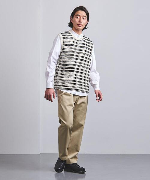 BATONER（バトナー）の「＜BATONER（バトナー）＞ ローゲージ ミックス ベスト（ニット/セーター・メンズ・ホワイト・2/3）」の7枚目の写真