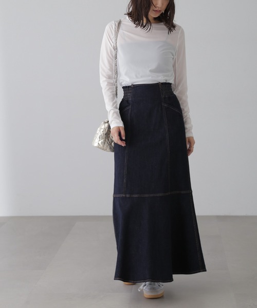 FREE'S MART（フリーズマート）の「パネル切替マーメイドデニムスカート（デニムスカート・レディース・インディゴブルー・マルチサイズ）」の16枚目の写真