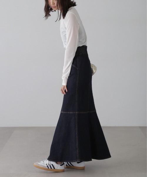 FREE'S MART（フリーズマート）の「パネル切替マーメイドデニムスカート（デニムスカート・レディース・インディゴブルー・マルチサイズ）」の10枚目の写真