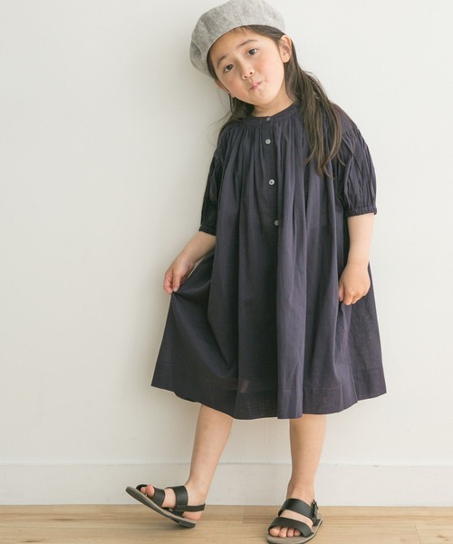 URBAN RESEARCH DOORS（アーバンリサーチドアーズ）の「『親子リンク』コットンボイルギャザーワンピース(KIDS)（ワンピース・キッズ・ネイビー/グリーン・120/105/135）」の6枚目の写真