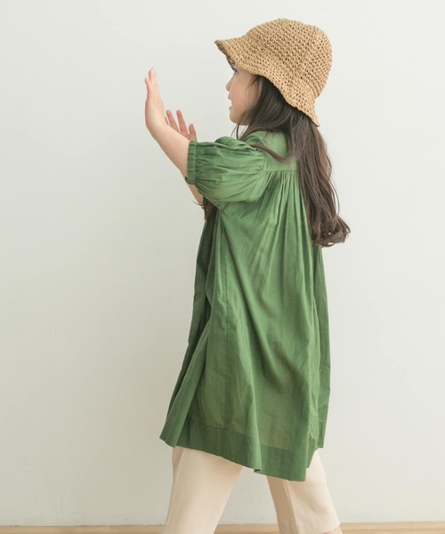 URBAN RESEARCH DOORS（アーバンリサーチドアーズ）の「『親子リンク』コットンボイルギャザーワンピース(KIDS)（ワンピース・キッズ・ネイビー/グリーン・120/105/135）」の9枚目の写真