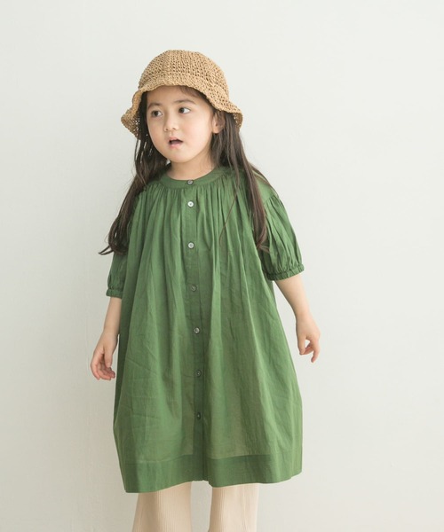 URBAN RESEARCH DOORS（アーバンリサーチドアーズ）の「『親子リンク』コットンボイルギャザーワンピース(KIDS)（ワンピース・キッズ・ネイビー/グリーン・120/105/135）」の10枚目の写真