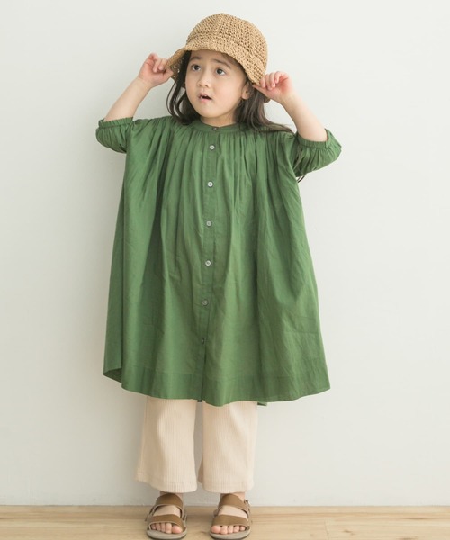 URBAN RESEARCH DOORS（アーバンリサーチドアーズ）の「『親子リンク』コットンボイルギャザーワンピース(KIDS)（ワンピース・キッズ・ネイビー/グリーン・120/105/135）」の11枚目の写真