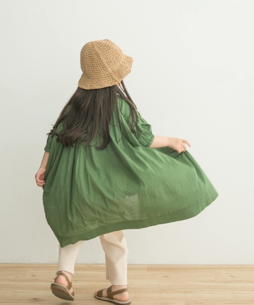URBAN RESEARCH DOORS（アーバンリサーチドアーズ）の「『親子リンク』コットンボイルギャザーワンピース(KIDS)（ワンピース・キッズ・ネイビー/グリーン・120/105/135）」の12枚目の写真