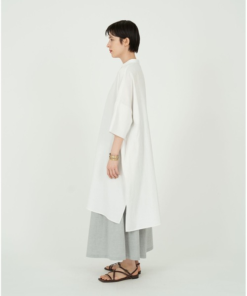 conges payes ADIEU TRISTESSE（コンジェ ペイエ アデュートリステス）の「ガーゼシャツワンピース（ワンピース・レディース・チェック/ホワイト/ブルー・38）」の16枚目の写真