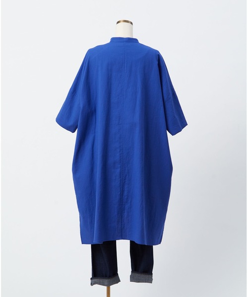 conges payes ADIEU TRISTESSE（コンジェ ペイエ アデュートリステス）の「ガーゼシャツワンピース（ワンピース・レディース・チェック/ホワイト/ブルー・38）」の19枚目の写真