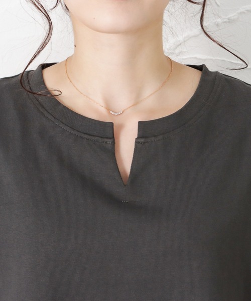 Mac-House（マックハウス）の「ORGABITS オーガビッツ スリットTシャツワンピース（Tシャツ/カットソー・レディース・ブラウン/サックスブルー/チャコール/グリーン・フリー）」の22枚目の写真