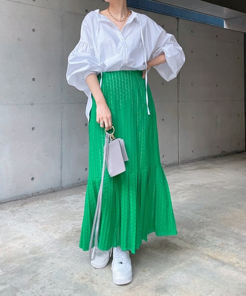 DouDou（ドゥドゥ）の「前後2WAYブラウス（シャツ/ブラウス・レディース・ホワイト/チャコールグレー/サックスブルー・FREE）」の8枚目の写真