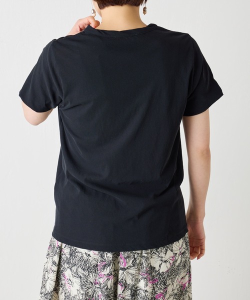 BEARDSLEY（ビアズリー）の「さらっとした肌ざわり強燃Tシャツ（Tシャツ/カットソー・レディース・ホワイト/ブラック・FREE）」の4枚目の写真